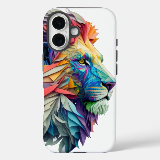 Coques Case-Mate iPhone The Polychrome Lion: Where Art Meets Majesty (Verso)
