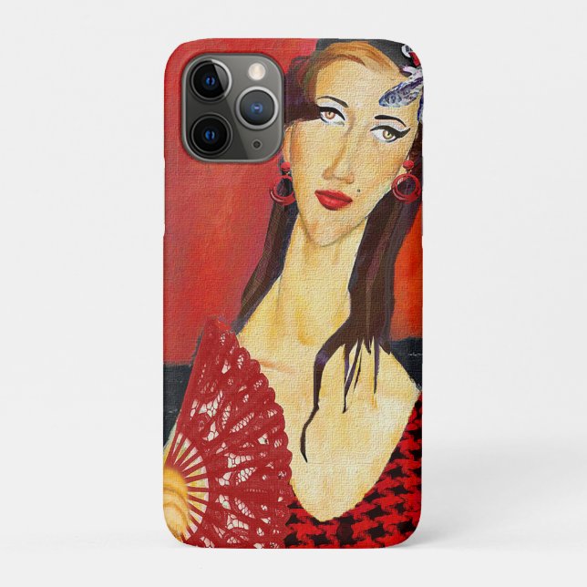 Coques Case-Mate iPhone The Red Fan (based on Modigliani's painting) (Dos)