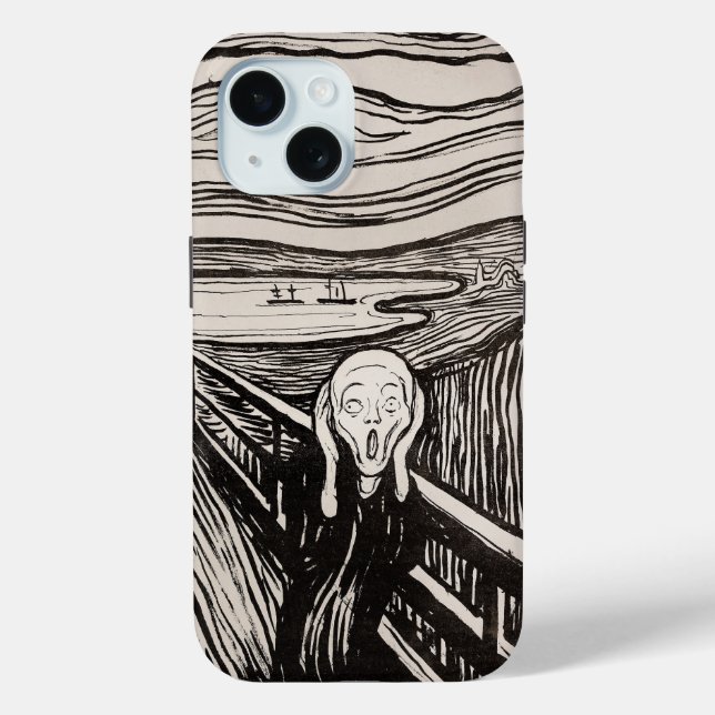 Coques Case-Mate iPhone The Scream (1895) Edvard Munch Woodcut Art (Verso)