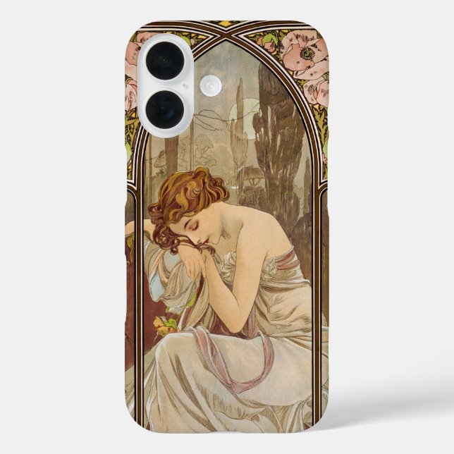 Coques Case-Mate iPhone The Times of the Day, Night's Rest, 1899 by Mucha (Verso)