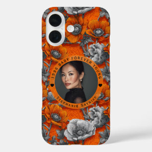 Coque Pour iPhone 16 Thème Anémones Cadeau Cinquantième Anniversaire Po
