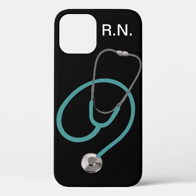 Coques Case-Mate iPhone Thème de l'infirmière médicale Monogram R.N. (Verso)
