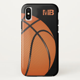 Coque Case-Mate iPhone Thème de monogramme du basket-ball des hommes