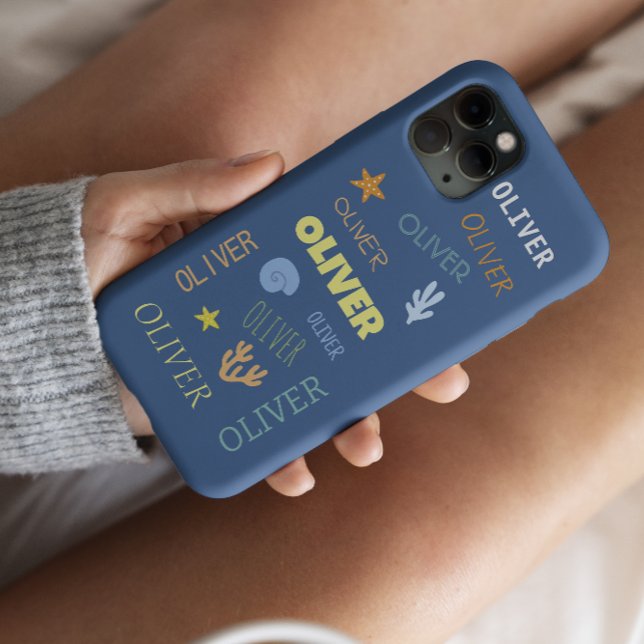 Coques Case-Mate iPhone Thème Nom Personnalisé Étoile de Mer de Plage (Créateur téléchargé)
