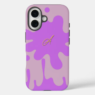 Coque Pour iPhone 16 Thème Pink and Purple Splash