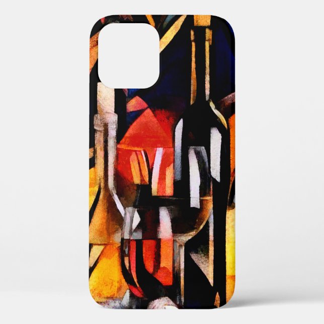 Coques Case-Mate iPhone Thèmes du vin dans le style du cubisme. Bouteilles (Verso)
