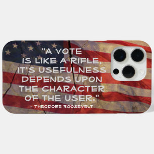 Coque Case-Mate iPhone Theodore Roosevelt Citation de vote Drapeau US