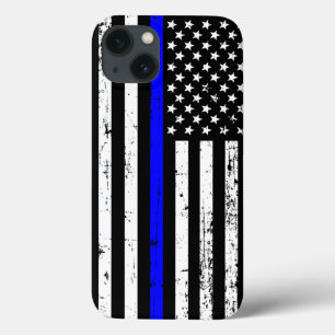 iPhone 13 Case Thin Blue Line Flag Case