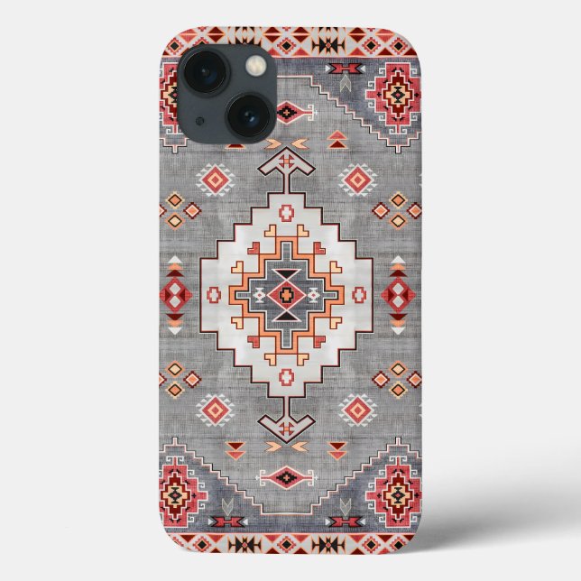 Coques Case-Mate iPhone Threads intemporels : Patrimoine Boho Geometry mar (Verso)