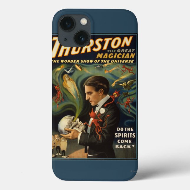 Coques Case-Mate iPhone Thurston the Great Magician Holding Skull Magic (Verso)