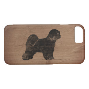Coque iPhone 8/7 Tibétain Terrier Silhouette Rustique