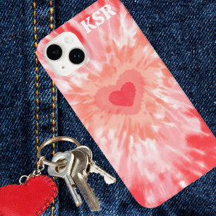 Coque Case-Mate iPhone Tie Dye Heart Monogramme