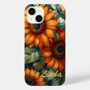 Coque Case-Mate iPhone Tige Mosaïque Tournesols Floral