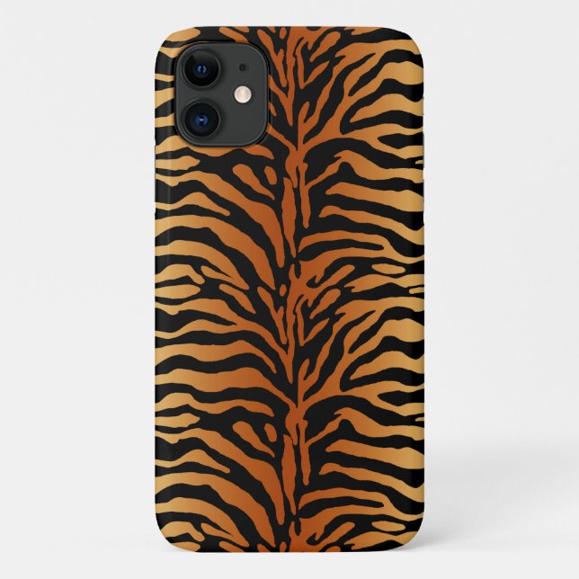 Coques Case-Mate iPhone Tiger Stripes Poster de animal, Ambre, Noir et Tan (Dos)