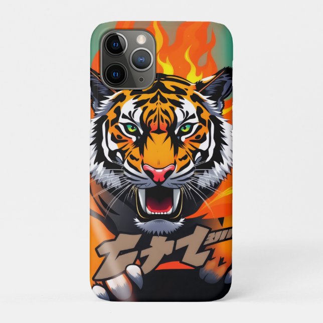 Coques Case-Mate iPhone Tigre animé en flammes  (Dos)
