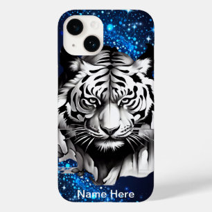 Coque Case-Mate iPhone Tigre blanc avec étincelles bleues