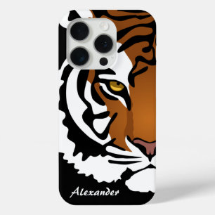 Coque Case-Mate iPhone Tigre, Chat Sauvage sur Fond Noir