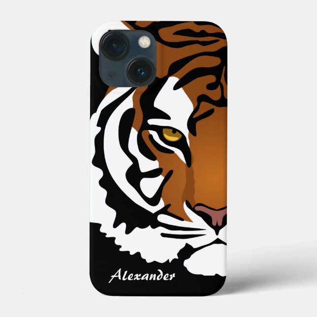 Coques Case-Mate iPhone Tigre, chat sauvage sur noir (Verso)