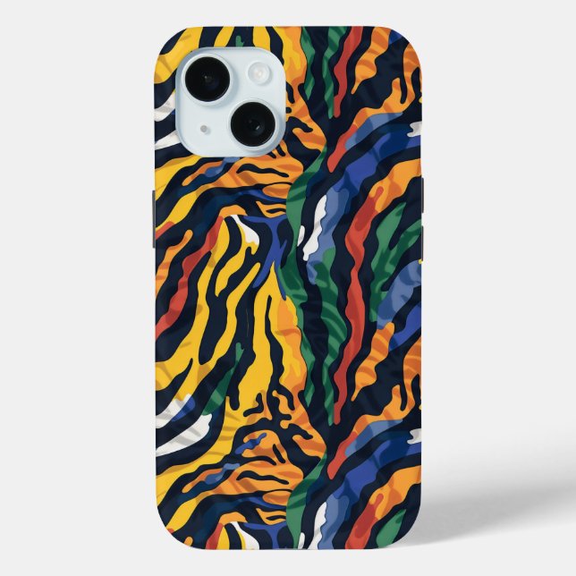 Coques Case-Mate iPhone Tigre coloré Abstrait (Verso)