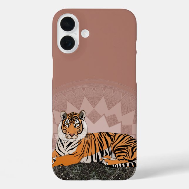 Coques Case-Mate iPhone tigre du bengal mandala cuivre rose (Verso)