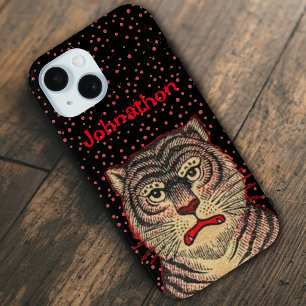 Coque Case-Mate iPhone Tigre : Face féroce Chiffres rouges noirs