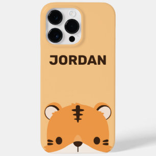 Coque Case-Mate iPhone Tigre mignon avec nom personnalisé
