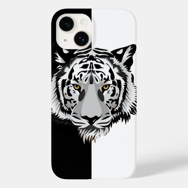 Coques Case-Mate iPhone Tigre Noir Blanc  (Verso)