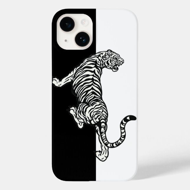 Coques Case-Mate iPhone Tigre Noir Blanc  (Verso)