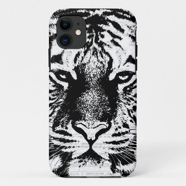 Coques Case-Mate iPhone Tigre noir et blanc (Dos)
