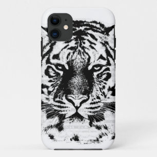 Etui iPhone Case-Mate Tigre noir et blanc visage gros