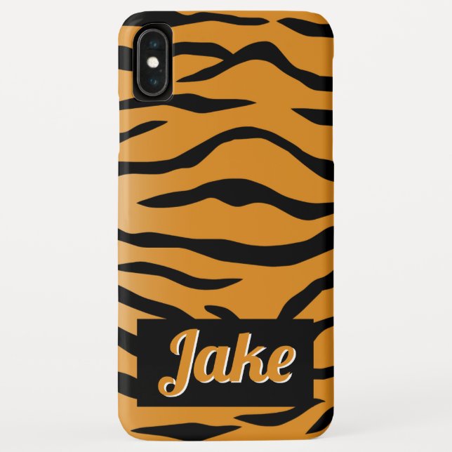 Coques Case-Mate iPhone Tigre rayé orange et noir (Dos)