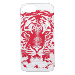 Coque Case-Mate Pour iPhone Tigre rouge et blanc face rapprochée