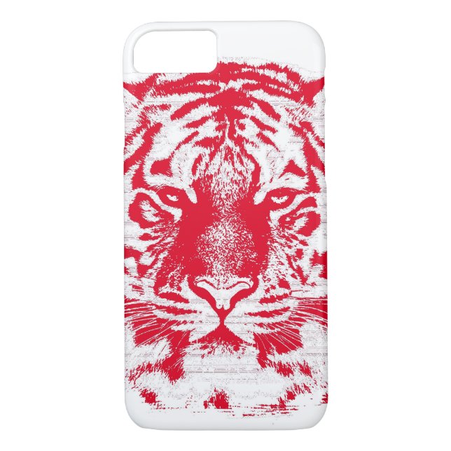 Coques Case-Mate iPhone Tigre rouge et blanc face rapprochée (Dos)