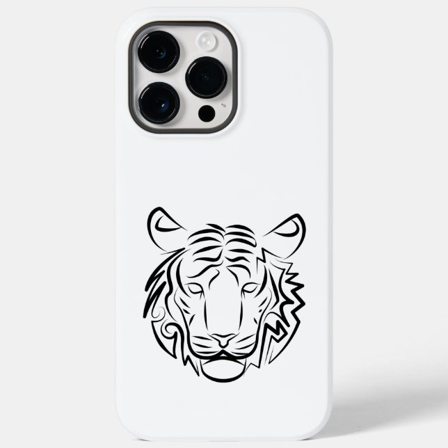 Coques Case-Mate iPhone Tigre tribal noir et blanc (Verso)