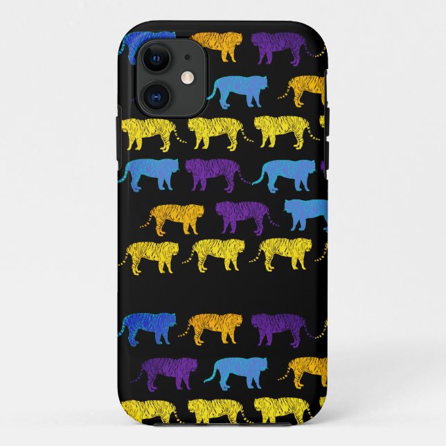 Coques Case-Mate iPhone Tigres colorés (Dos)