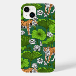 Coque Case-Mate iPhone Tigres dans l'étang blanc de lotus