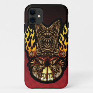 Coque iPhone 11 Tiki tabou surfant Dieu tropical du feu