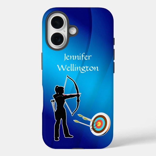 Coques Case-Mate iPhone Tir à l'arc Silhouette d'Archer Féminin et Cible (Verso)