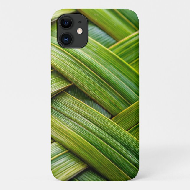 Coques Case-Mate iPhone Tissage de bambou frais vert (Dos)