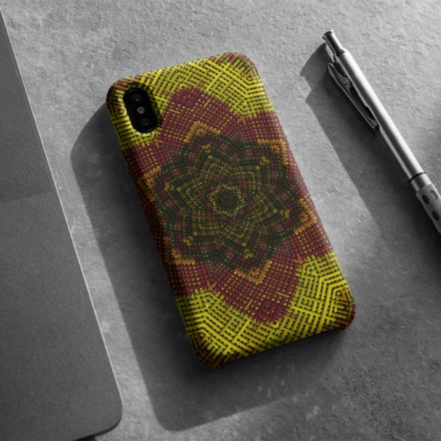 Coques Case-Mate iPhone Tisser Mandala jaune et orange (Créateur téléchargé)