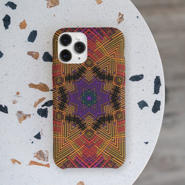 Coques Case-Mate iPhone Tisser Mandala jaune orange et violet (Créateur téléchargé)