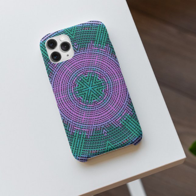Coques Case-Mate iPhone Tisser Mandala rose et bleu (Créateur téléchargé)