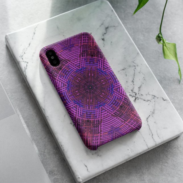 Coques Case-Mate iPhone Tisser Mandala rose violet et bleu (Créateur téléchargé)