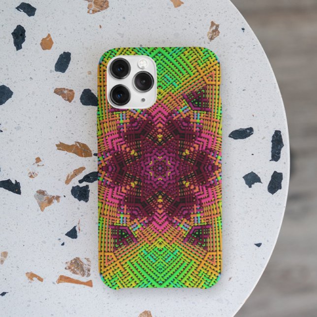 Coques Case-Mate iPhone Tisser Mandala vert orange et rose (Créateur téléchargé)