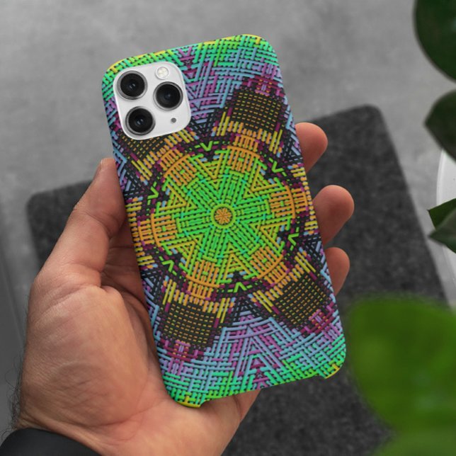 Coques Case-Mate iPhone Tisser Mandala vert orange et violet (Créateur téléchargé)