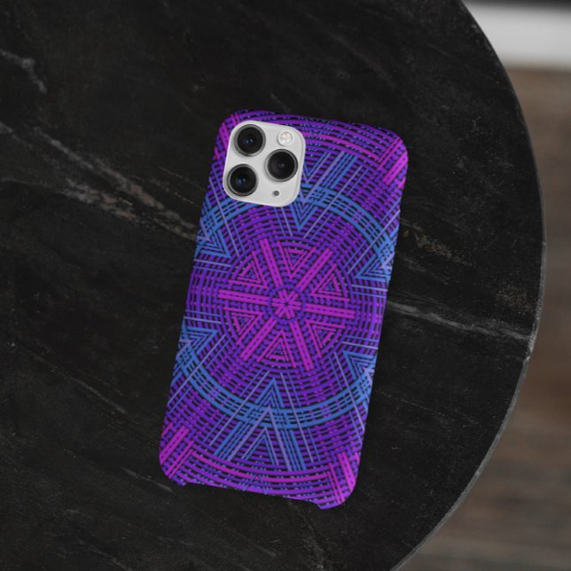 Coques Case-Mate iPhone Tisser Mandala violet rose et bleu (Créateur téléchargé)