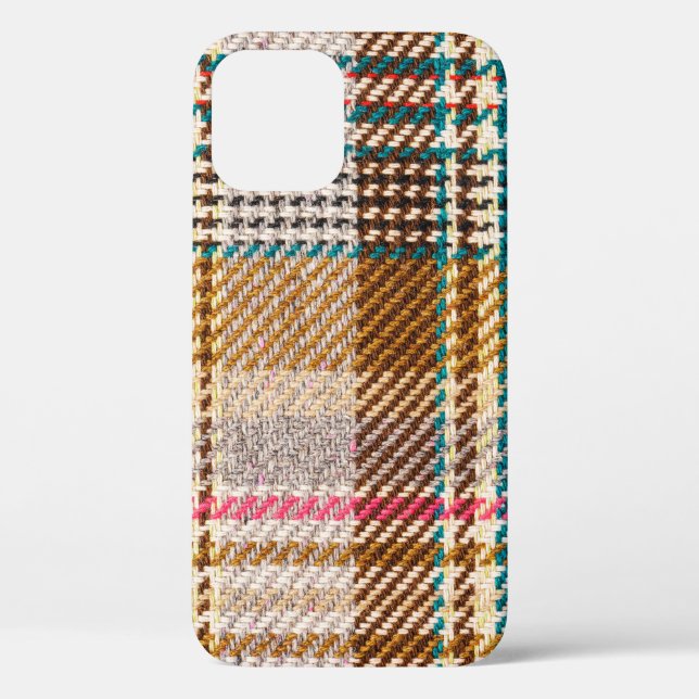 Coques Case-Mate iPhone Tissu à damiers Brown, laine écossaise. (Verso)