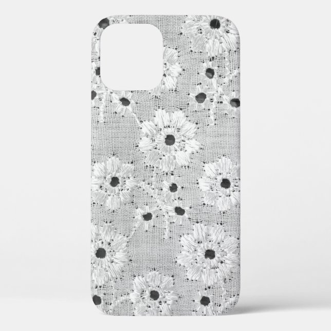 Coques Case-Mate iPhone Tissu blanc texture dentelle fine avec élégance do (Verso)