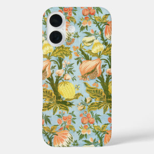 Coque Pour iPhone 16 Tissu damassé classique baroque floral fruit