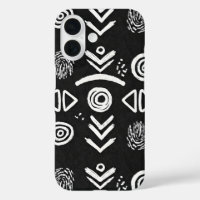Tissu de boue audacieux - Motif noir et blanc